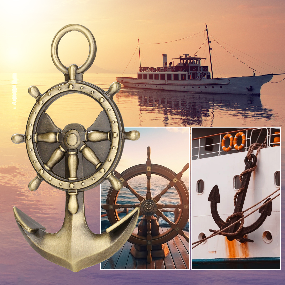Rudder and Anchor Design Bottl - Kitchen Gadgets For Dad บทวิจารณ์และราคา