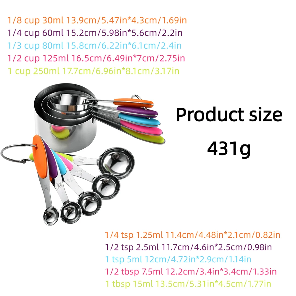 5/10Pcs Stainless Steel Measur - Kitchen Gadgets Products บทวิจารณ์และราคา