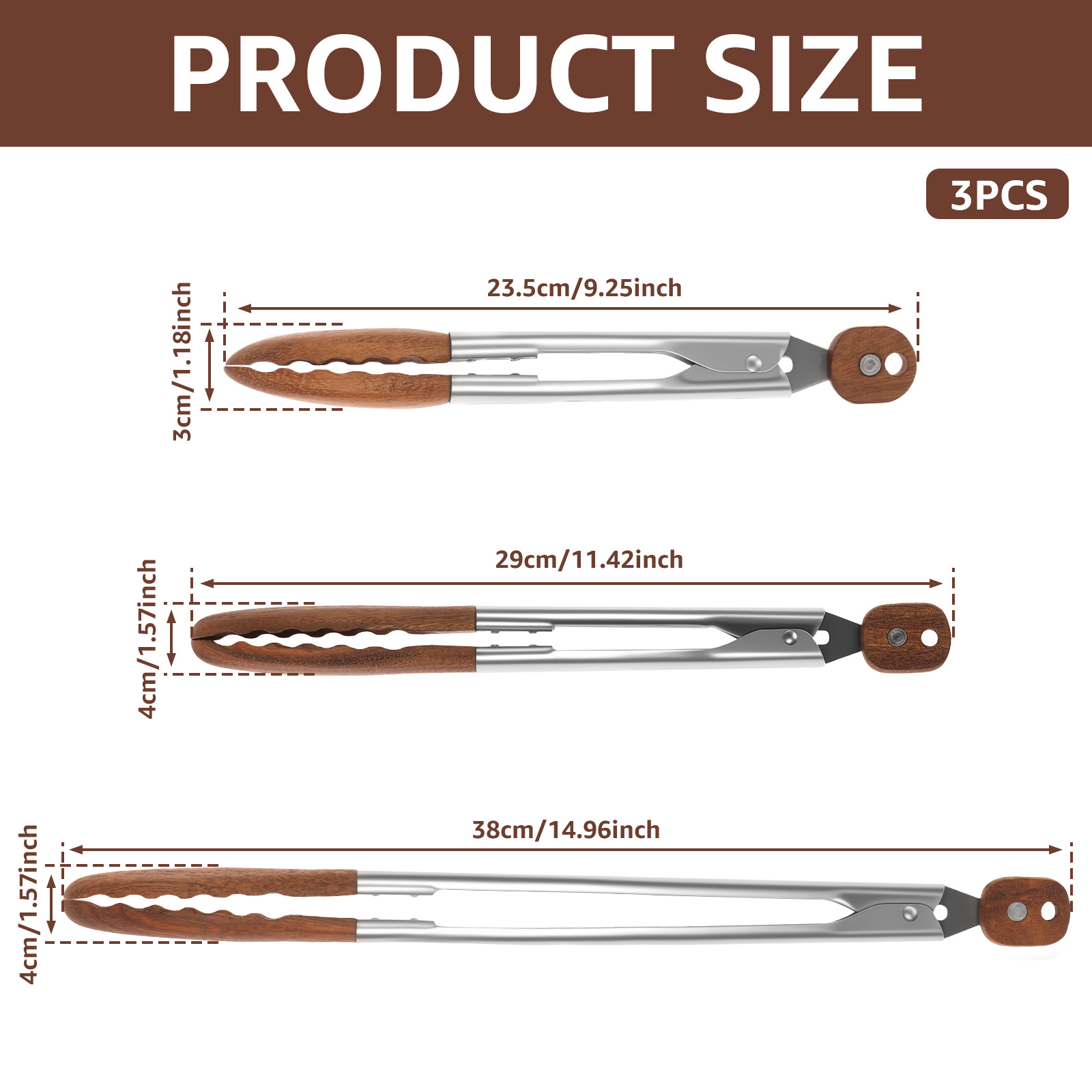 2/3 Pcs Food Tongs Walnut Wood - Kitchen Gadgets Products บทวิจารณ์และราคา