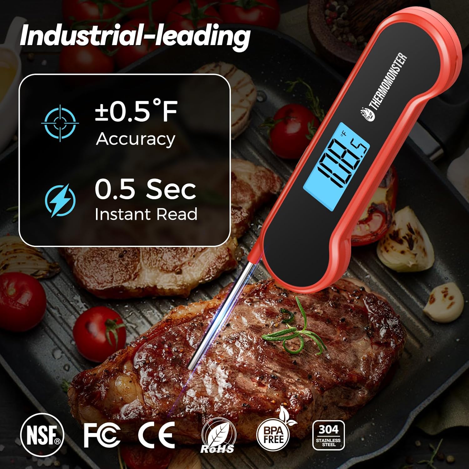 0.5 Sec Instant Read Meat Ther - Kitchen Gadgets For Dad บทวิจารณ์และราคา