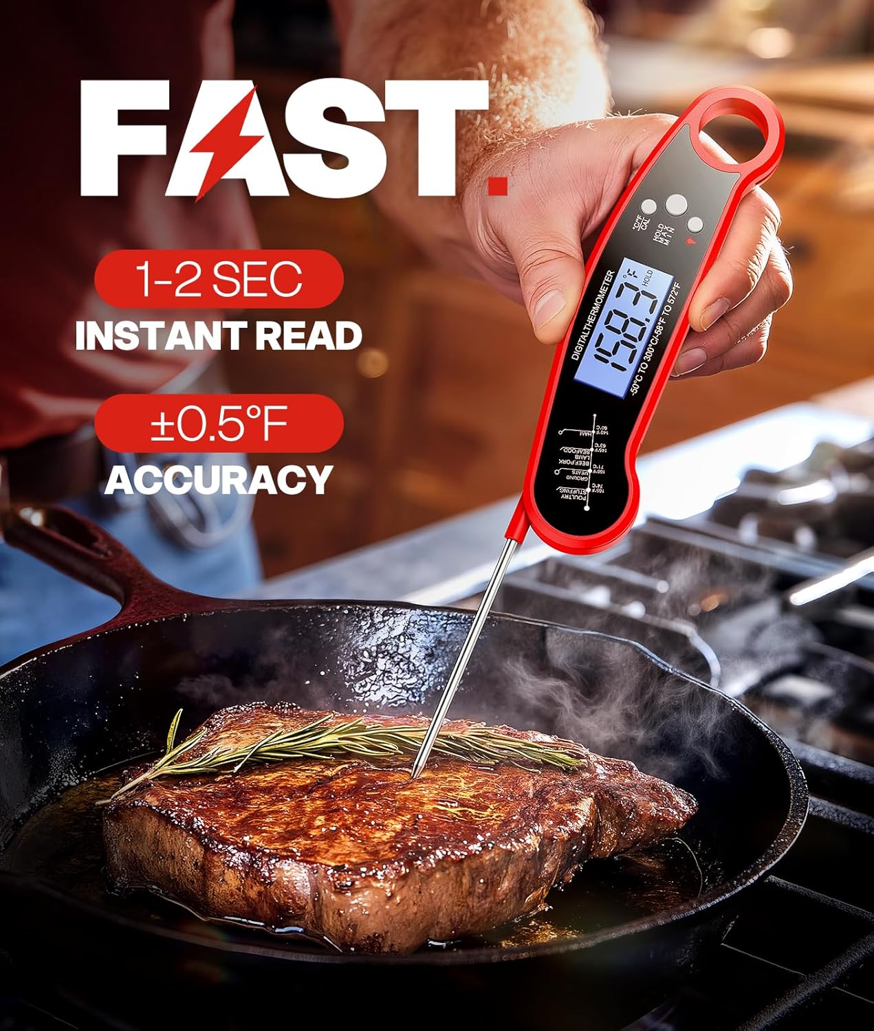 Meat Thermometer Digital – Ins - Kitchen Gadgets For Dad บทวิจารณ์และราคา